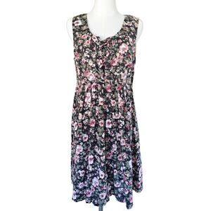 NEW Vintage y2k 90s All That Jazz Floral Laced Babydoll Dress Size 11/12 Black